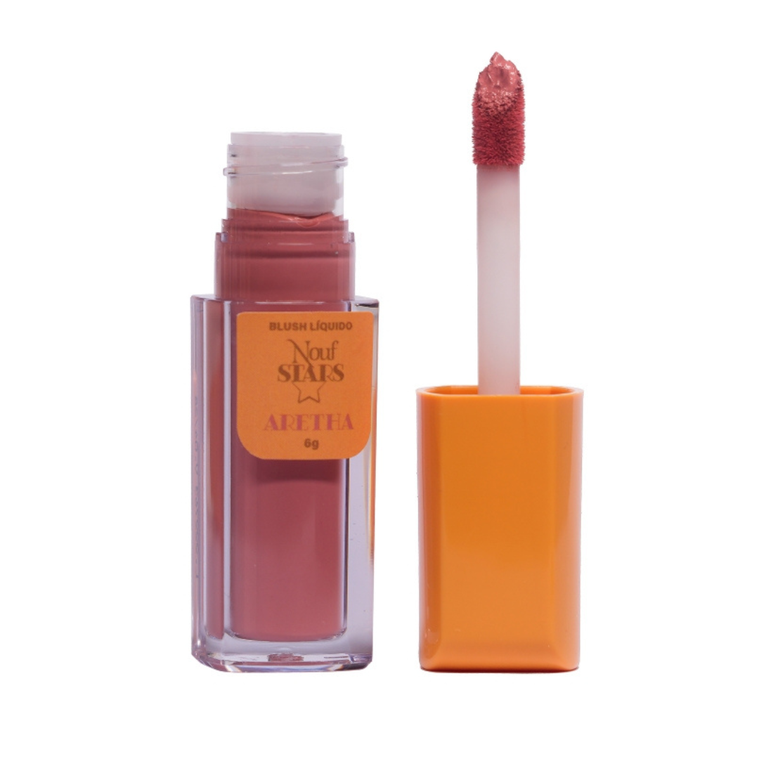 blush multifuncional rosa nude para lábios, olhos e bochechas, resistente à água e ao suor, vegano e sem parabenos.