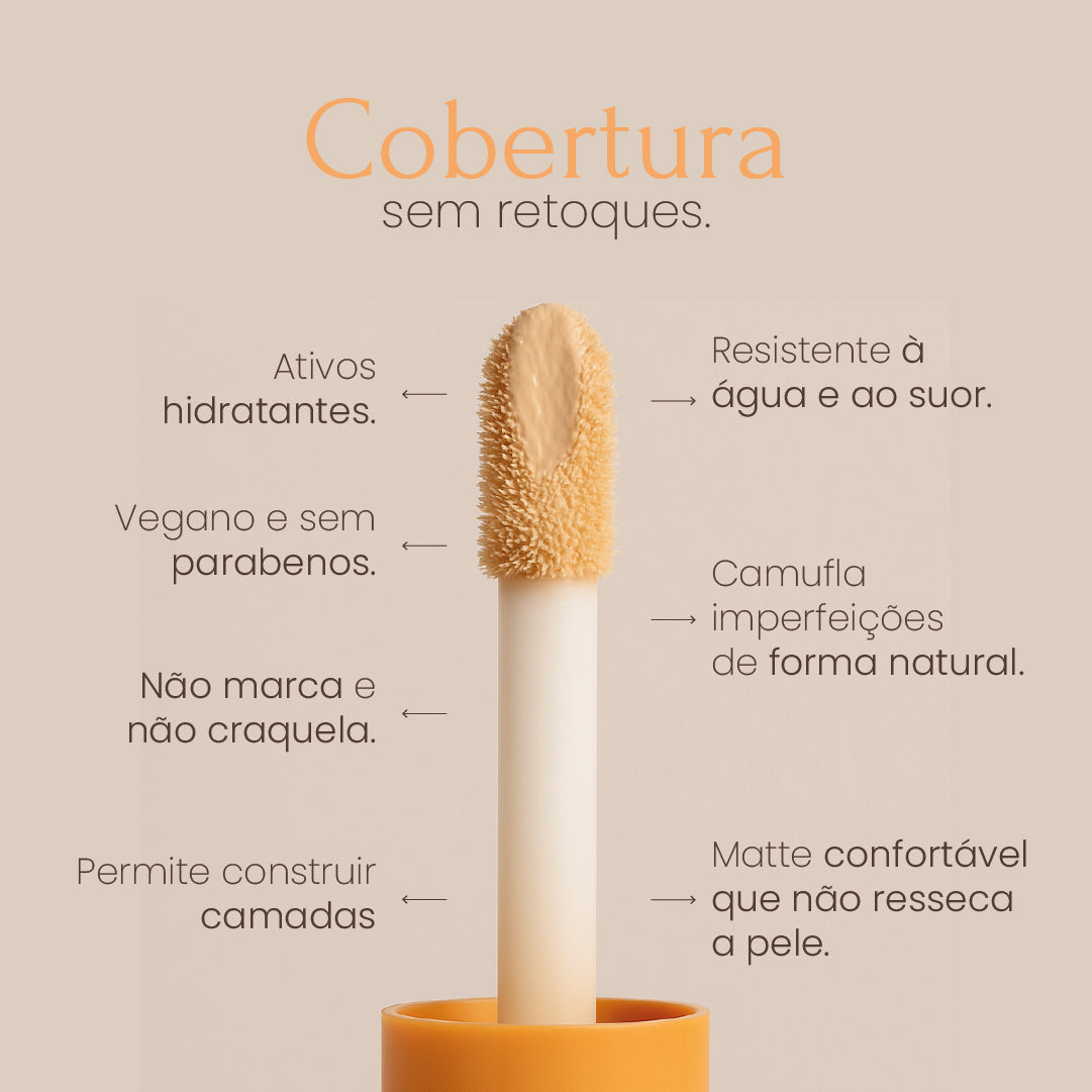 Corretivo líquido Nouf matte, resistente à água, que cobre olheiras sem marcar linhas.