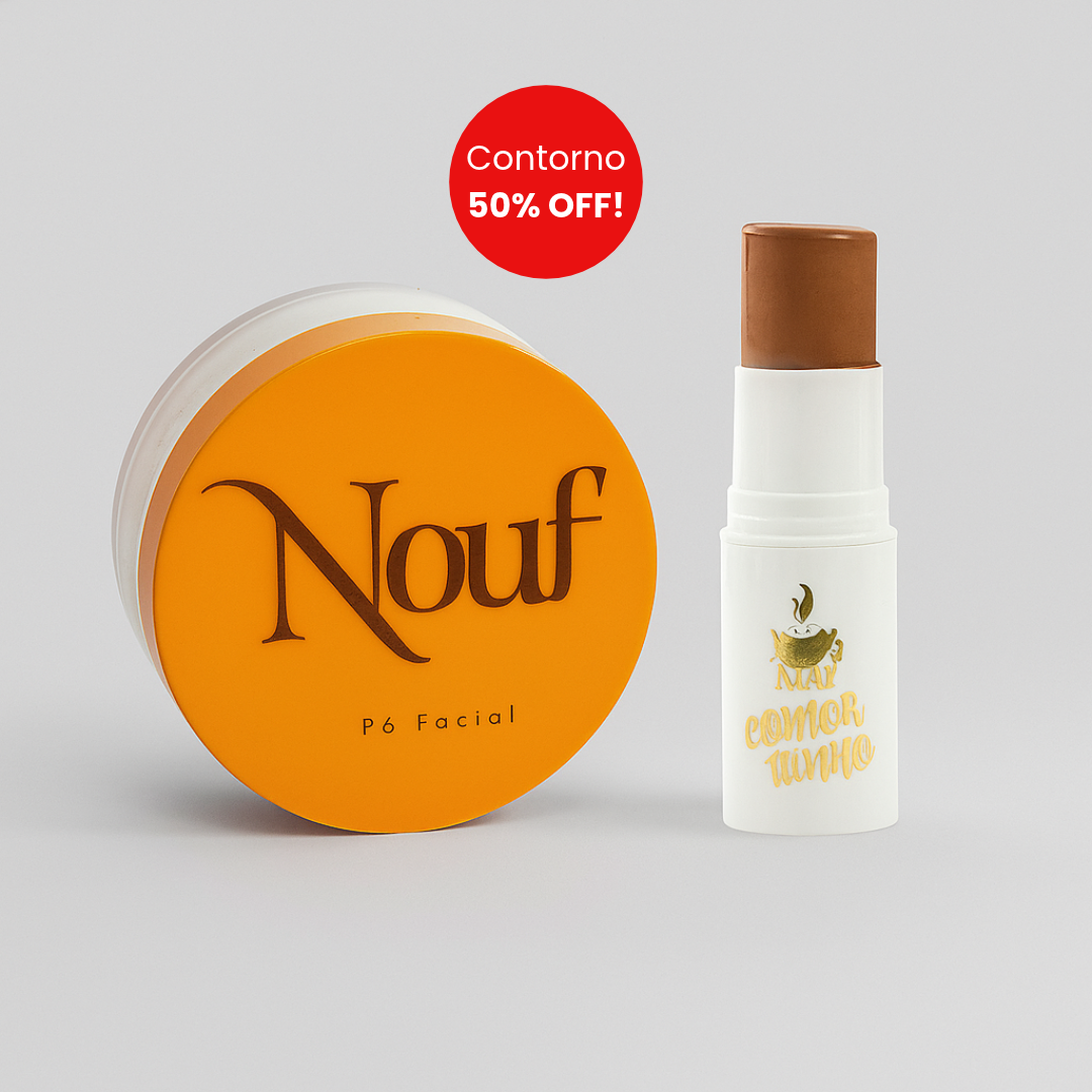 Kit Acabamento Nouf: Pó Facial 18g + Contorninho Stick 6g com 50% OFF!