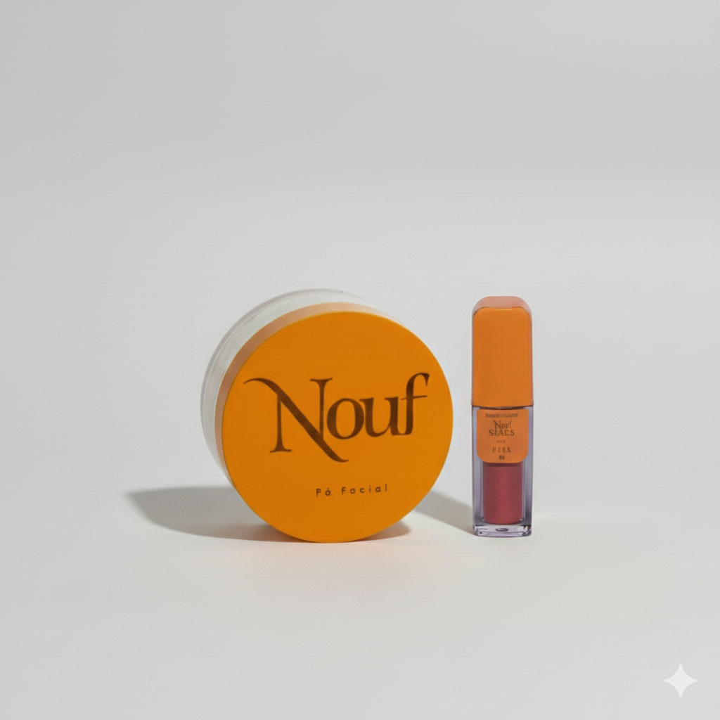 Kit de Bolsa Nouf: Blush Líquido + Mini Pó 7g
