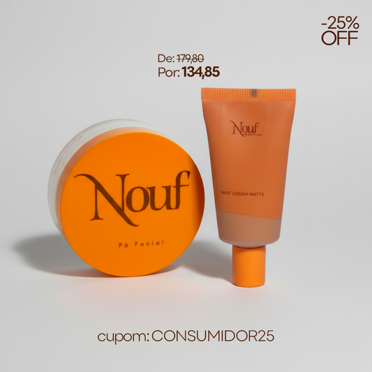 Kit Best-Sellers Nouf: Base + Pó | Pele Blindada