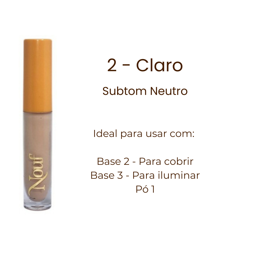 Kit 2 Corretivos Líquidos Nouf 4,5ml | Resistentes à Água e ao Suor