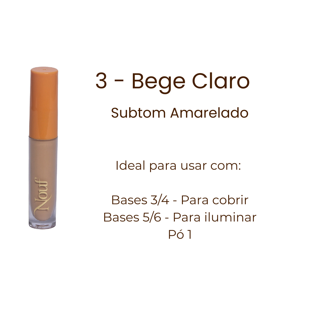 Kit 2 Corretivos Líquidos Nouf 4,5ml | Resistentes à Água e ao Suor