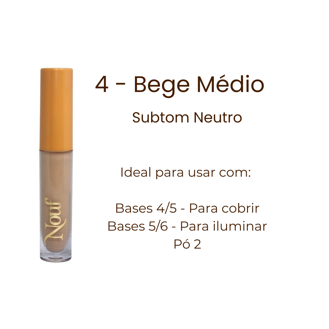 Kit 2 Corretivos Líquidos Nouf 4,5ml | Resistentes à Água e ao Suor