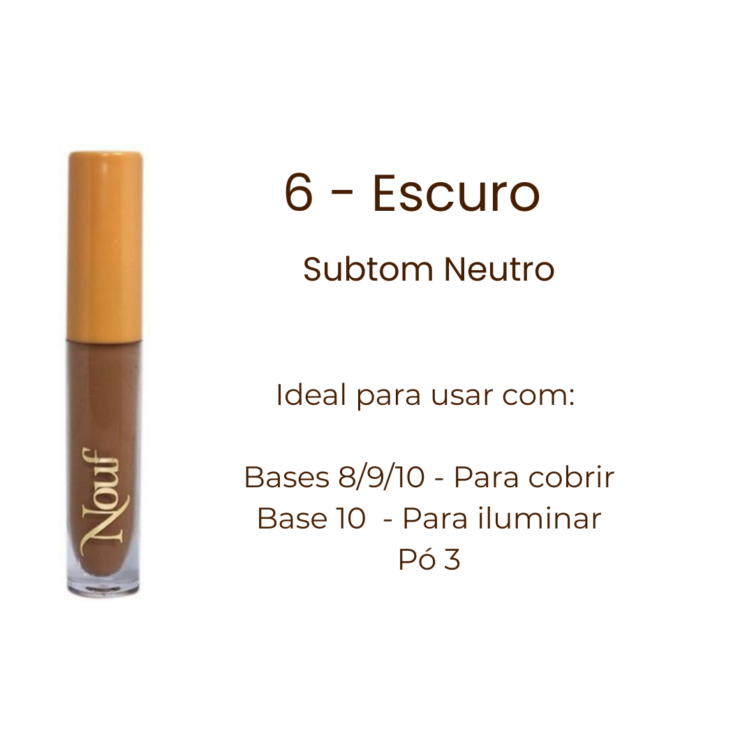 Kit 2 Corretivos Líquidos Nouf 4,5ml | Resistentes à Água e ao Suor