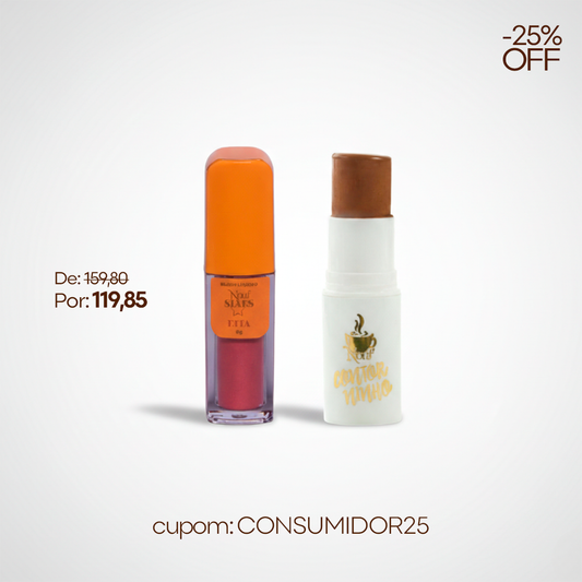 Kit Multifuncional: Blush + Contorninho Nouf | Resistente à Água e ao Suor