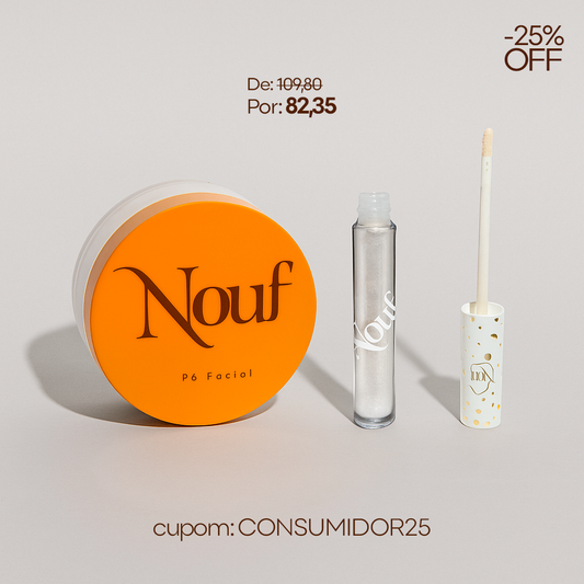 Kit Pó Facial + Gloss Labial Hidratante