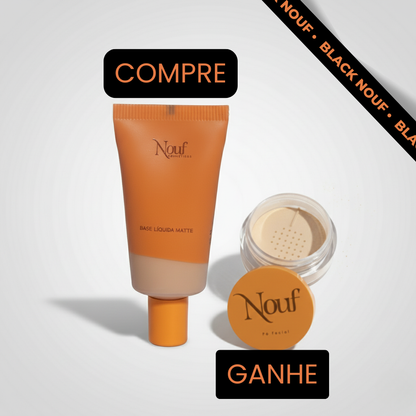 Oferta Black - Base Líquida Matte Nouf 30 ML - Ganhe Pó Facial 7g