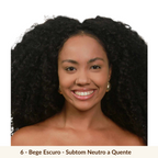 Base líquida para todos os tipos de pele, resistente à água e ao suor, vegana, hipoalergênica, longa duração. 
Cor 06, bege escuro.