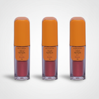 Trio de blushes multifuncionais, resistentes à água e ao suor, veganos.